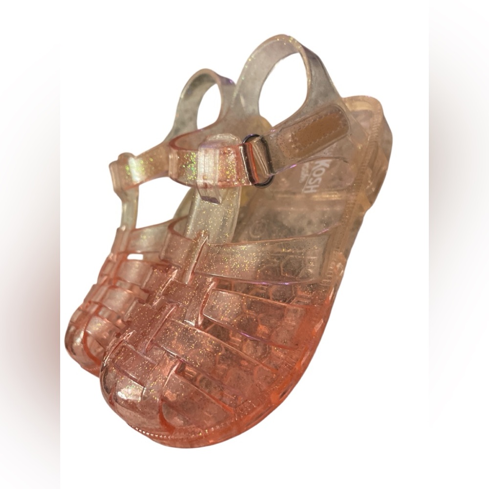 OshKosh B'gosh Pink and Coral Glitter Jelly Sandals -